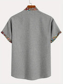 Caloundra Men's Contrast Pattern Collar Short Sleeve Shirt, view 18