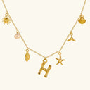 Noelle Initial Necklace with Sea Charms, view 15