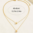 Double Layer Drop Necklace for Women, Dainty Layered Necklace, Gold or Silver