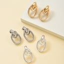 Double Hoop Earrings for Women, Knotted Gold or Silver Statement Earrings