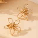 Clip On Earrings for Women, Flower Clip Earrings, No Piercing, Gold or Silver