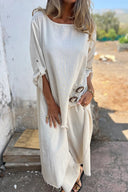 Daria two-piece set with asymmetric tunic and wide-leg trousers, view 3