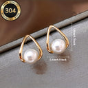 Pearl Earrings for Women, 316 Stainless Steel, Hypoallergenic, Gold or Silver
