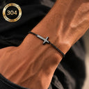 Duncan Men's Sideways Cross Chain Bracelet, view 3