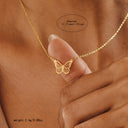 Butterfly Necklace for Women, Hollow Pendant on Stainless Steel Choker Chain