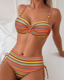Amy striped two piece bikini set