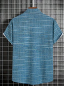 Esperance Men's Stripe and Check Pattern Shirt, view 13