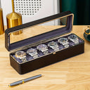 Emilia 6 Compartment Watch Organiser Box with Clear Lid, view 8