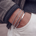 Hayden Men's Stainless Steel Bracelet Set of 3, view 7