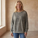 ARIEL French Terry Acid Wash Pullover