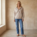 NALAS Zip Henley Acid Wash Fleece Hoodie