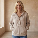 NALAS Zip Henley Acid Wash Fleece Hoodie