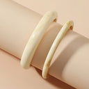 Resin Bangle Set of 2, Chunky Retro Bangles, Brown or White