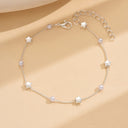 Star and Pearl Bracelet for Women, Dainty Chain, Silver or Gold
