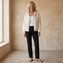 DANNA Corduroy Hooded Zip Up Jacket