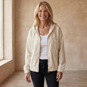 DANNA Corduroy Hooded Zip Up Jacket