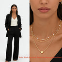 Heart and Pearl Necklace, Vintage Gold Heart Pendant on Faux Pearl Chain