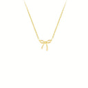 Bow Necklace for Women, Dainty 18K Gold Plated Bow Pendant