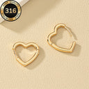Stainless Steel Earrings for Women, 316L, 18K Gold Plated, Hypoallergenic