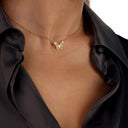 Butterfly Necklace for Women, Hollow Pendant on Stainless Steel Choker Chain