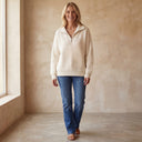 MERANA CASHMERE QUARTER ZIP SWEATER