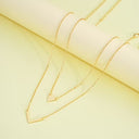 Triangle Layered Necklace Set of 2, Gold V Pendant Necklaces for Women