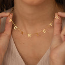 Letter Name Necklace, Custom Name in Spaced Gold Letters on a Chain, 1 to 10 Letters