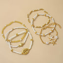 Rosamund Gold and Pearl Bracelet Set of 6, view 4