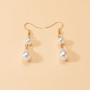 Pearl Teardrop Earrings for Women, Faux Pearl Drop Earrings, Gold