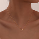 Heart Pendant Necklace for Women, 18K Gold Plated Stainless Steel