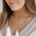 Single Pearl Necklace for Women, Stainless Steel, 18K Gold Plated or Silver