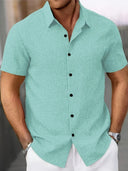 Coolum Men's Short Sleeve Linen Blend Shirt, view 48