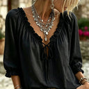 Amalia Ruffle Tie-Neck Blouse Effortless Summer Elegance