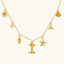 Noelle Initial Necklace with Sea Charms, view 16
