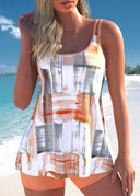 Emilie vibrant floral print tankini set, view 9