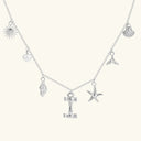 Noelle Initial Necklace with Sea Charms, view 42