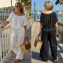 Elke knit two-piece set with drawstring waist, view 7