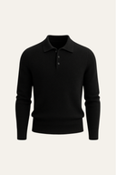 Alessandro Merino Polo Knit Black