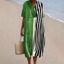 Janelle Green & Black Striped Summer Dress