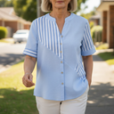 Jenny Striped Linen-cotton Summer Top