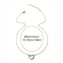 Open Heart Necklace for Women, Cubic Zirconia Heart Pendant, Gold or Silver
