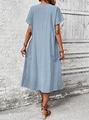Mirabel Pleated Linen Dress