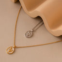 Flower Tag Pendant Necklace, 18K Gold Plated Floral Necklace, Gold or Silver