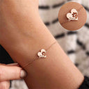 Paw Print Heart Bracelet with Engraved Name, Gold, Silver or Rose Gold, Pet Lover Gift