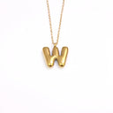 Initial Necklace A to Z, Bubble Letter Necklace, 18K Gold Plated Stainless Steel