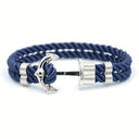 Beckett Men's Navy Rope Anchor Bracelet, view 2