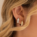 Paloma Gold Huggie Earrings, view 2