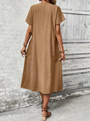 Mirabel Pleated Linen Dress