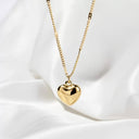 Heart Necklace for Women, 316 Stainless Steel, Hypoallergenic, Gold or Silver