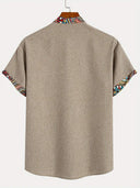 Caloundra Men's Contrast Pattern Collar Short Sleeve Shirt, view 8